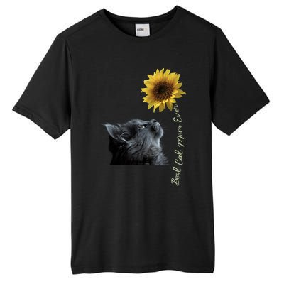 Best Cat Mom Ever Sunflower Gift Tall Fusion ChromaSoft Performance T-Shirt