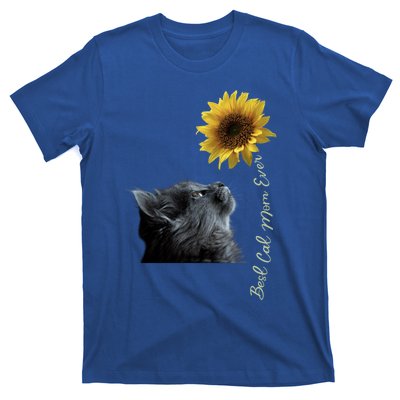 Best Cat Mom Ever Sunflower Gift T-Shirt