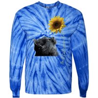 Best Cat Mom Ever Sunflower Gift Tie-Dye Long Sleeve Shirt