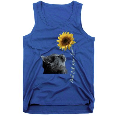 Best Cat Mom Ever Sunflower Gift Tank Top