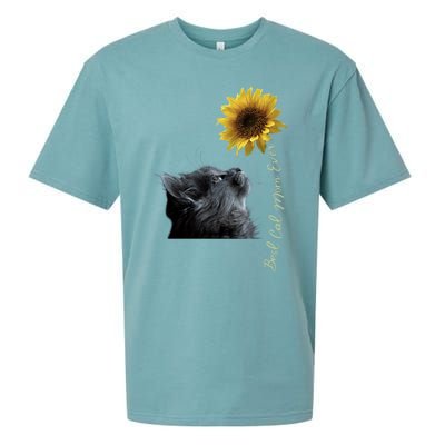 Best Cat Mom Ever Sunflower Gift Sueded Cloud Jersey T-Shirt