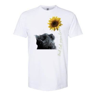 Best Cat Mom Ever Sunflower Gift Softstyle CVC T-Shirt