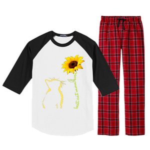 Best Cat Mom Ever Sunflower Mothers Day Gifts For Cat Lover Raglan Sleeve Pajama Set