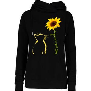 Best Cat Mom Ever Sunflower Mothers Day Gifts For Cat Lover Womens Funnel Neck Pullover Hood