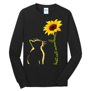 Best Cat Mom Ever Sunflower Mothers Day Gifts For Cat Lover Tall Long Sleeve T-Shirt