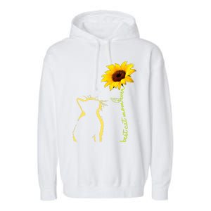 Best Cat Mom Ever Sunflower Mothers Day Gifts For Cat Lover Garment-Dyed Fleece Hoodie