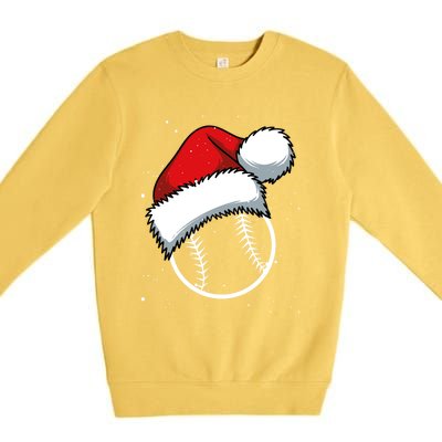 Baseball Christmas Merry Xmas Santa Claus Pitcher Catcher Gift Premium Crewneck Sweatshirt