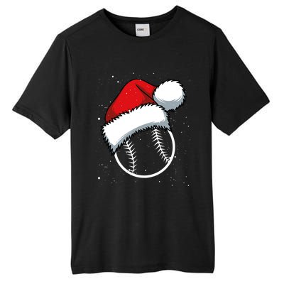 Baseball Christmas Merry Xmas Santa Claus Pitcher Catcher Gift Tall Fusion ChromaSoft Performance T-Shirt