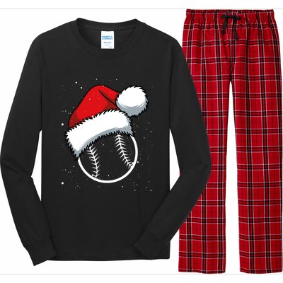 Baseball Christmas Merry Xmas Santa Claus Pitcher Catcher Gift Long Sleeve Pajama Set