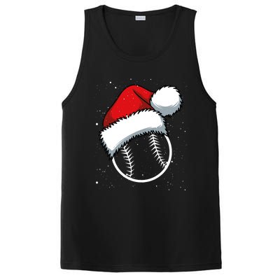 Baseball Christmas Merry Xmas Santa Claus Pitcher Catcher Gift PosiCharge Competitor Tank