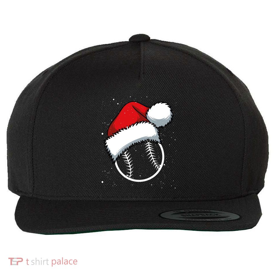 Baseball Christmas Merry Xmas Santa Claus Pitcher Catcher Gift Wool Snapback Cap