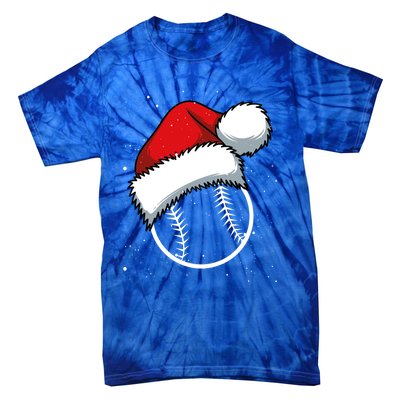 Baseball Christmas Merry Xmas Santa Claus Pitcher Catcher Gift Tie-Dye T-Shirt