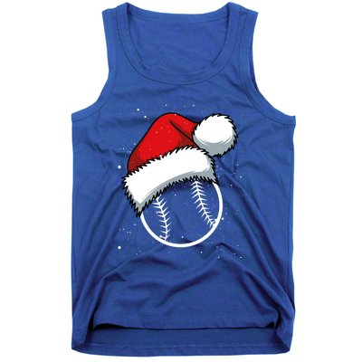 Baseball Christmas Merry Xmas Santa Claus Pitcher Catcher Gift Tank Top