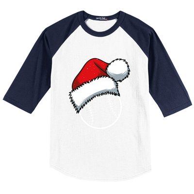 Baseball Christmas Merry Xmas Santa Claus Pitcher Catcher Gift Baseball Sleeve Shirt