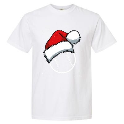 Baseball Christmas Merry Xmas Santa Claus Pitcher Catcher Gift Garment-Dyed Heavyweight T-Shirt