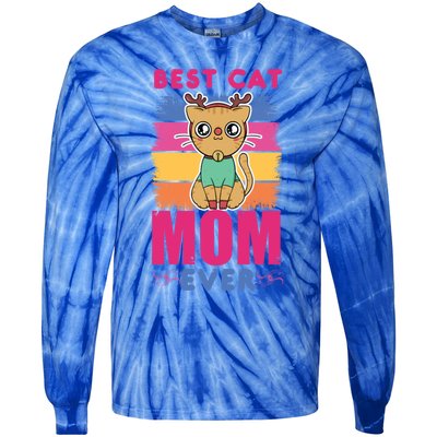 Best Cat Mom Evers Gift Tie-Dye Long Sleeve Shirt