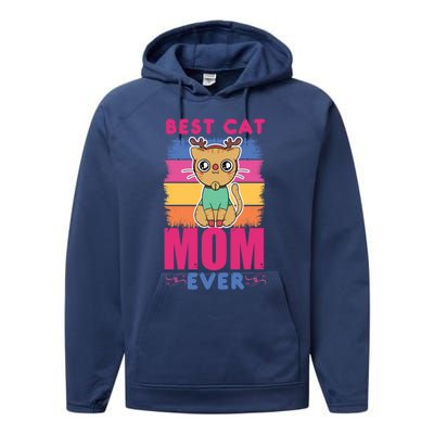 Best Cat Mom Evers Gift Performance Fleece Hoodie