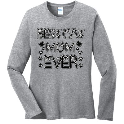 Best Cat Mom Ever Ladies Long Sleeve Shirt