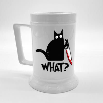 Black Cat Murderous Cat With Knife Beer Stein