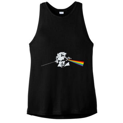 Beethoven Classical Music Composer Ladies PosiCharge Tri-Blend Wicking Tank