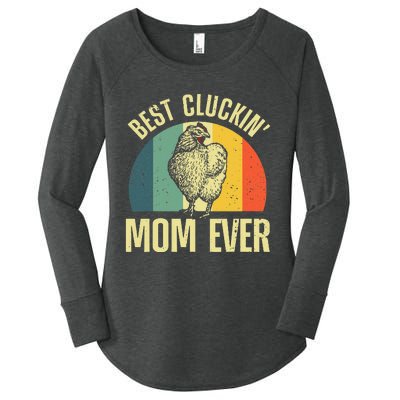 Best Chicken Mom For Cluckin Farm Chicken Lovers Women's Perfect Tri Tunic Long Sleeve Shirt