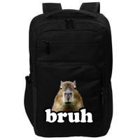 Bruh Capybara Meme Funny Bruh Saying Impact Tech Backpack