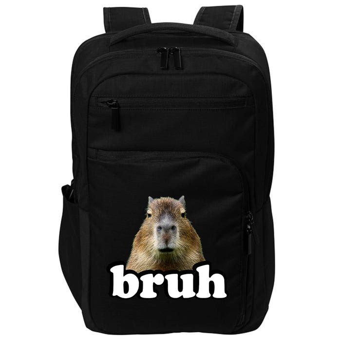 Bruh Capybara Meme Funny Bruh Saying Impact Tech Backpack