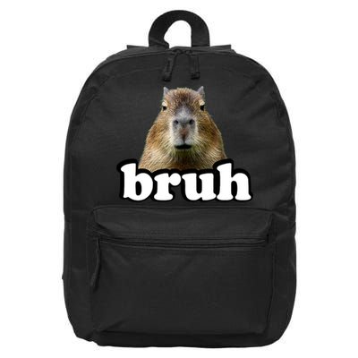 Bruh Capybara Meme Funny Bruh Saying 16 in Basic Backpack