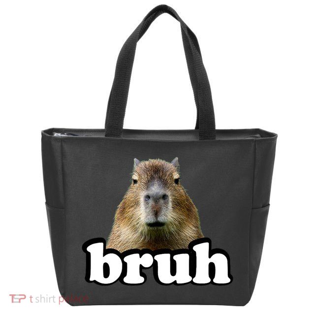 Bruh Capybara Meme Funny Bruh Saying Zip Tote Bag
