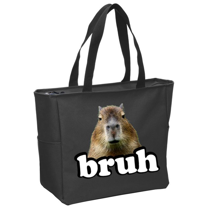 Bruh Capybara Meme Funny Bruh Saying Zip Tote Bag