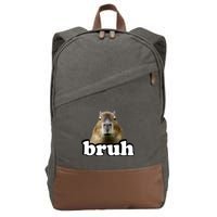 Bruh Capybara Meme Funny Bruh Saying Cotton Canvas Backpack