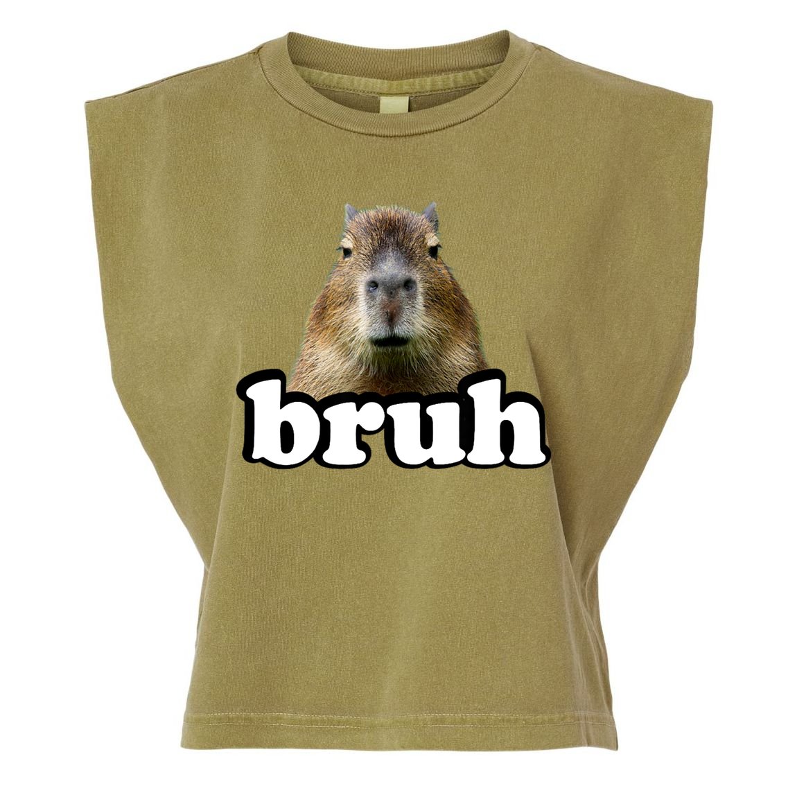 Bruh Capybara Meme Funny Bruh Saying Garment-Dyed Women's Muscle Tee