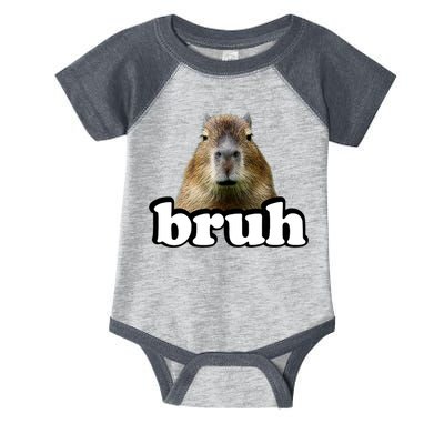 Bruh Capybara Meme Funny Bruh Saying Infant Baby Jersey Bodysuit