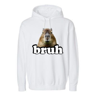 Bruh Capybara Meme Funny Bruh Saying Garment-Dyed Fleece Hoodie