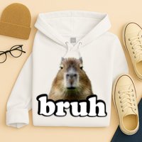 Bruh Capybara Meme Funny Bruh Saying Hoodie