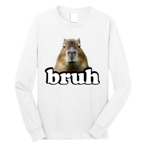 Bruh Capybara Meme Funny Bruh Saying Long Sleeve Shirt