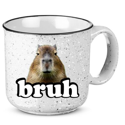 Bruh Capybara Meme Funny Bruh Saying 15oz Campfire Ceramic Mug