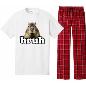 Bruh Capybara Meme Funny Bruh Saying Pajama Set