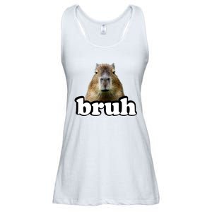 Bruh Capybara Meme Funny Bruh Saying Ladies Essential Flowy Tank