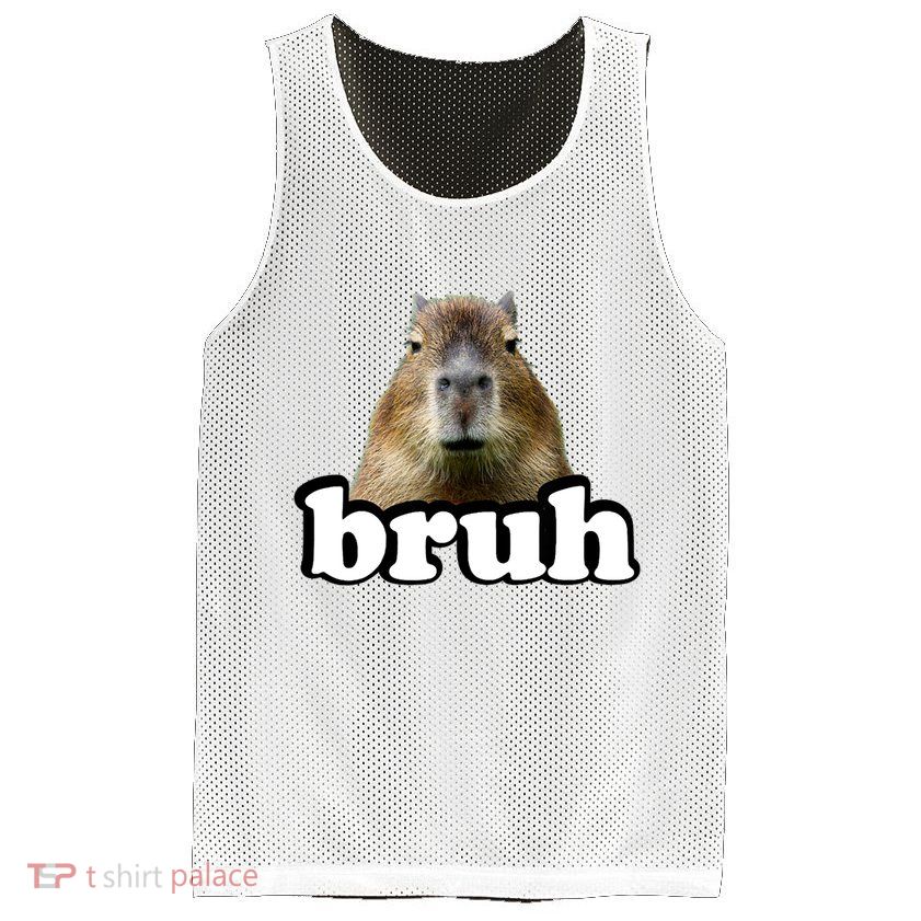 Bruh Capybara Meme Funny Bruh Saying Mesh Reversible Basketball Jersey Tank