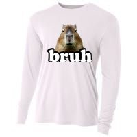 Bruh Capybara Meme Funny Bruh Saying Cooling Performance Long Sleeve Crew