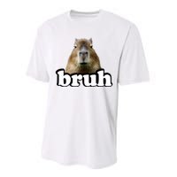 Bruh Capybara Meme Funny Bruh Saying Performance Sprint T-Shirt