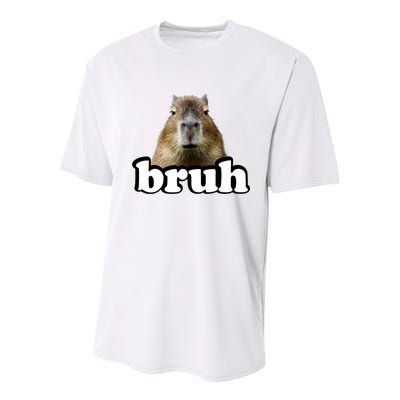 Bruh Capybara Meme Funny Bruh Saying Youth Performance Sprint T-Shirt