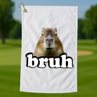 Bruh Capybara Meme Funny Bruh Saying Golf Towel