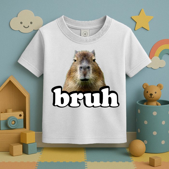 Bruh Capybara Meme Funny Bruh Saying Toddler T-Shirt