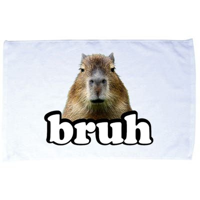 Bruh Capybara Meme Funny Bruh Saying Microfiber Hand Towel