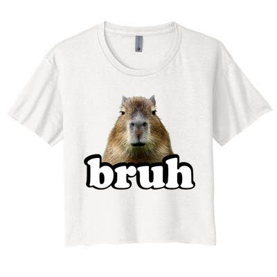 Bruh Capybara Meme Funny Bruh Saying Crop Top