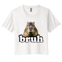 Bruh Capybara Meme Funny Bruh Saying Crop Top