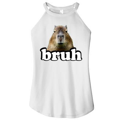 Bruh Capybara Meme Funny Bruh Saying Women's Perfect Tri Rocker Tank