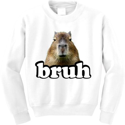 Bruh Capybara Meme Funny Bruh Saying Kids Sweatshirt